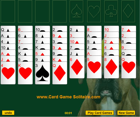 Online dog freecell solitaire card game. Free to play and download